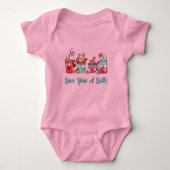 Body T-shirt bébé 'Love You A Latte Ming On Rose' (Devant)