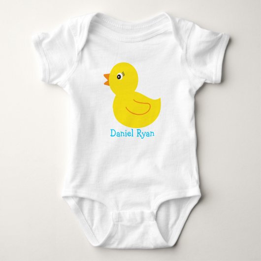Body T-shirt bébé personnalisé en caoutchouc canard can (Devant)