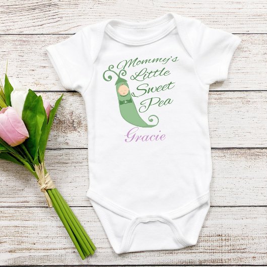 Body T-shirt bébé petit pois doux de maman ou Creeper