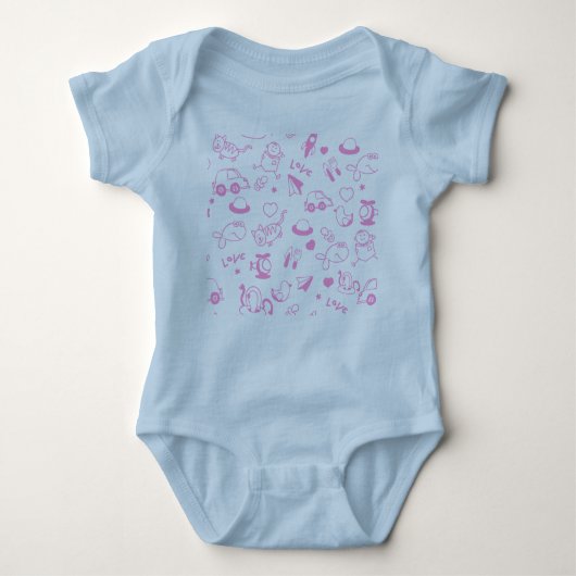 Body T-shirt bébé rose amusant (Devant)
