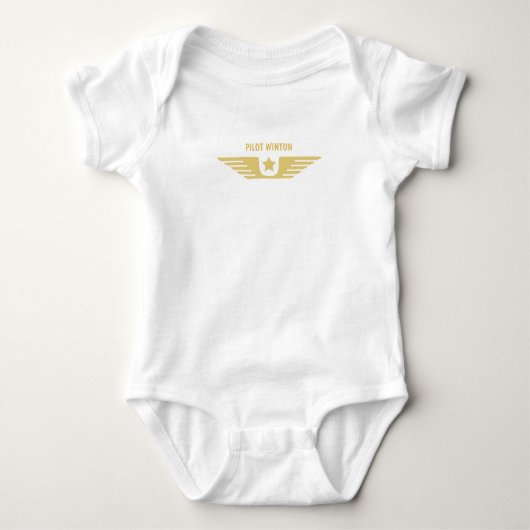 Body T-shirt blanc pilote (Devant)
