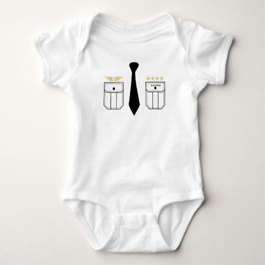 Body T-shirt blanc pilote (Devant)