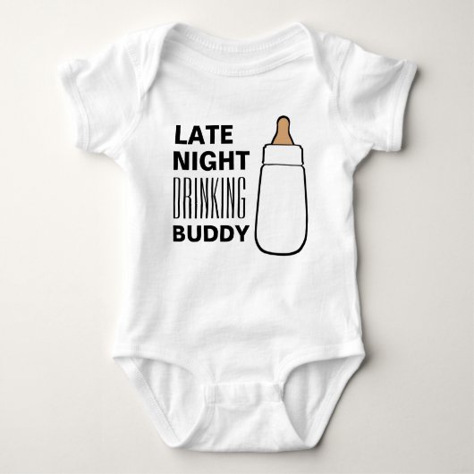 Body T-shirt bodys pour bébé "Late Night Drinking Bud" (Devant)