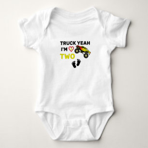 Body T-shirt 'Camion ouais je suis deux' anniversaire 2