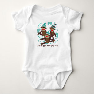 Body T-shirt d'anniversaire du singe de garçon Sock