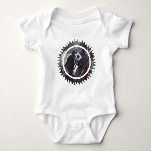 Body T-shirt de bébé de cheval de course (Devant)