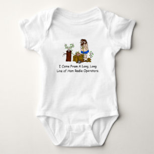 Body T-shirt de bébé de généalogie de radio-amateur