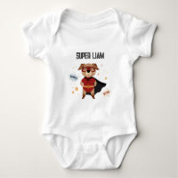 T-shirt de bébé toddler de chien super-héros