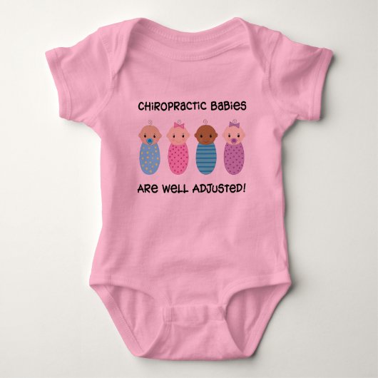 Body T-shirt de chiropractie de bébés ajusté par bien (Devant)