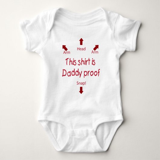 Body T-shirt de preuve de papa (rouge) (Devant)