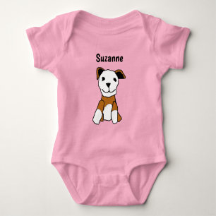Body T-shirt - Dessin de chien avec nom