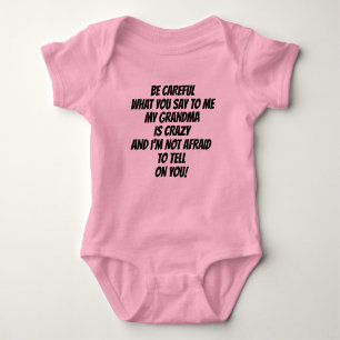 Body T-shirt enfant de grand-mère rose fou