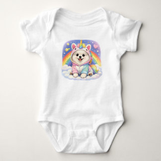 Body T-shirt enfant joli chiot licorne arc-en-ciel – Ma