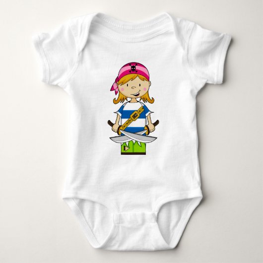 Body T-shirt Girl Bandana Pirate Babies (Devant)