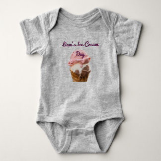 Body T-Shirt Gris Personnalisé pour Bébé pour la Journé