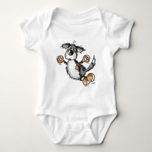 Body T-shirt heureux de bande dessinée de chien de