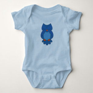 Body T-shirt hibou bleu