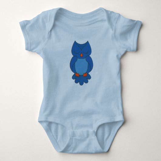 Body T-shirt hibou bleu (Devant)