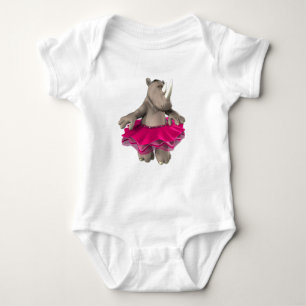 Body T-shirt infantile de blanc de rhinocéros