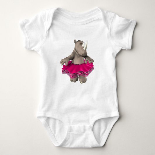 Body T-shirt infantile de blanc de rhinocéros (Devant)
