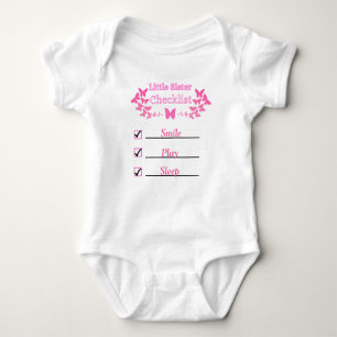 Body T-Shirt Liste de contrôle Little Sister
