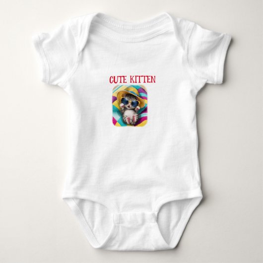 Body T-Shirt Mignon Chaton (Devant)