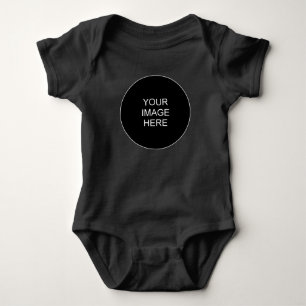 Body T-shirt noir unisexe avec texte personnalisable im