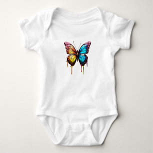 Body T-shirt papillon arc-en-ciel