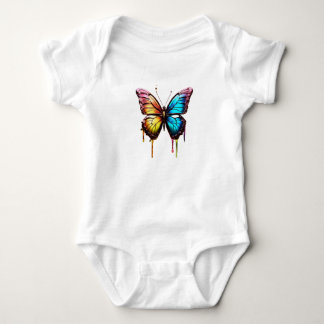 Body T-shirt papillon arc-en-ciel