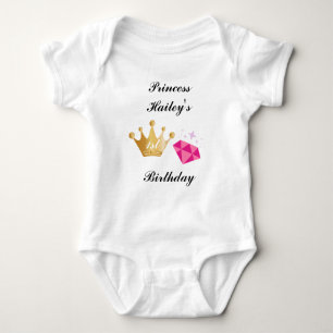 Body T-shirt Pink Princess 1er Birthday Party