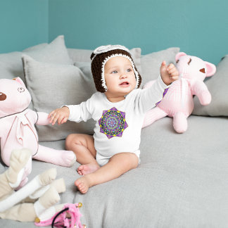 Body T-shirt PURPLE EN VERRE TEINT MANDALA BABY