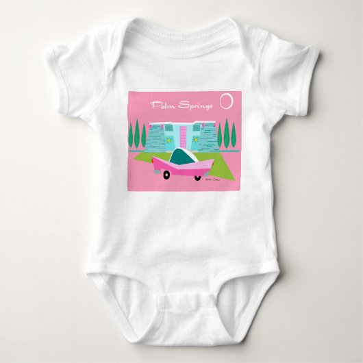 Body T-shirt Retro Pink Palm Springs (Devant)