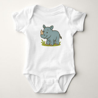 Body T-shirt Rhino Cartoon mignonne pour enfants