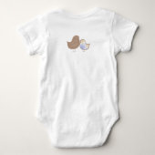 Body T-shirt Sweet Blue Whimsical Cute Damask Chicks (Dos)