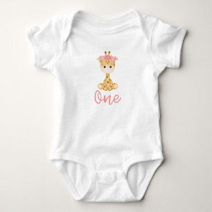 Body T-shirt un mignonne girafe 1er anniversaire