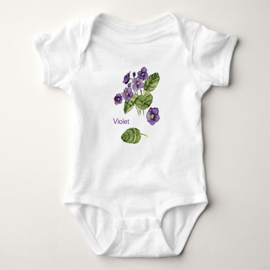Body T-shirt violet fleurs violette (Devant)