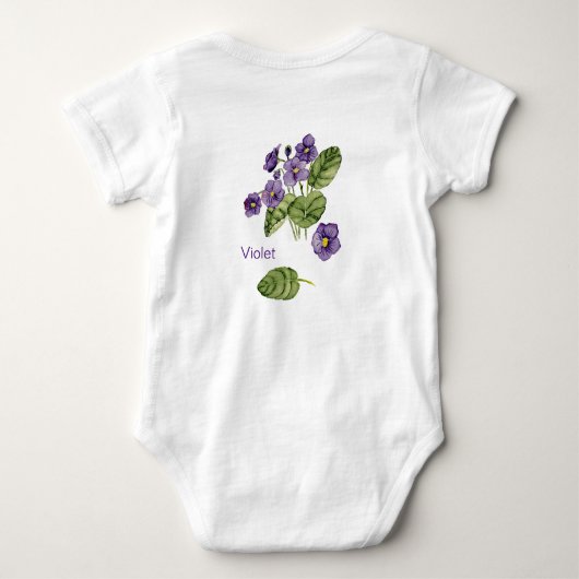 Body T-shirt violet fleurs violette (Dos)