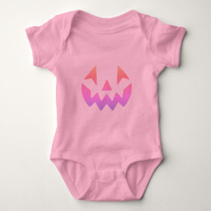 Body T-Shirt visage de citrouille Jack-o-lantern ombré