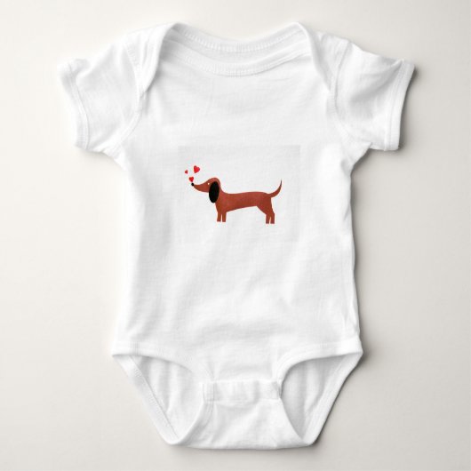 Body Teckel avec de petits coeurs rouges (Devant)