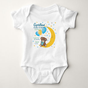 Body Teddy Bear assis sur la Lune Baby Birth Statistiqu
