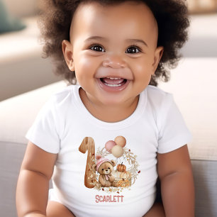 Body Teddy Bear Fall Beary 1er Birthday Girl