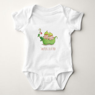 Body Tee bébé mignon Petits pois jumeaux dans une cosse
