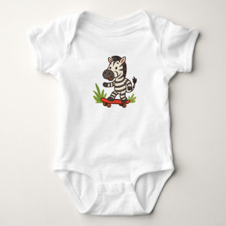 Body Tee-shirt bébé Zèbre Skateur Jungle Cool sur Roues
