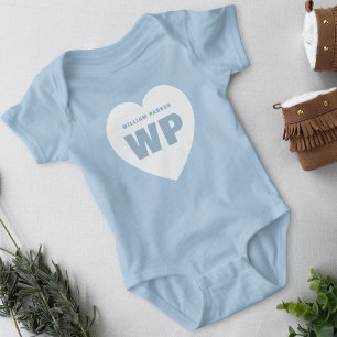 Body Tenue bleu personnalisé nouveau-né Garçon Cœur Ble