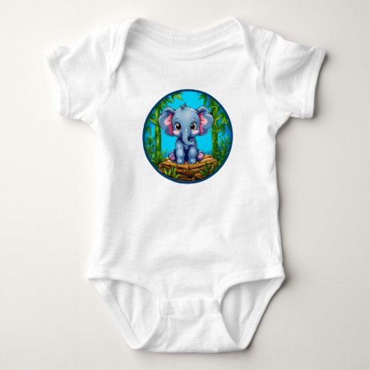 Body 🐘 Tenue de cadeau bébé éléphant mignon ✨ (Devant)