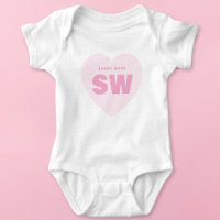 Tenue personnalisée blanc nouveau-né Monogramme Cœ