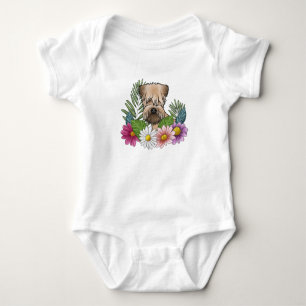 Body Terrier Wheaten à poil doux Fleurs sauvages coloré
