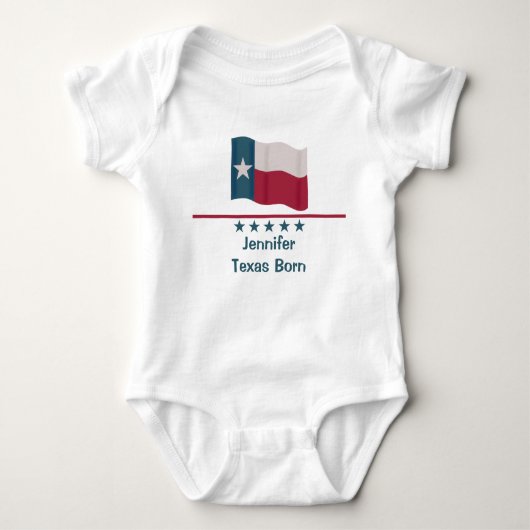 Body Texas Born Long Star Nom du drapeau Baby personnal (Devant)