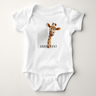 Body Texte Personnalisé Cute Giraffe Peeking Baby Bodys