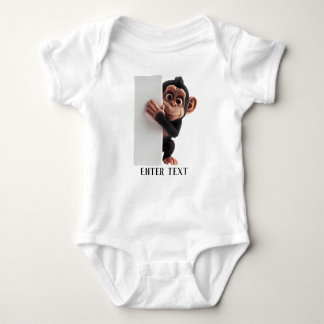 Body Texte Personnalisé Mignonne Singe Peeking Baby Bod